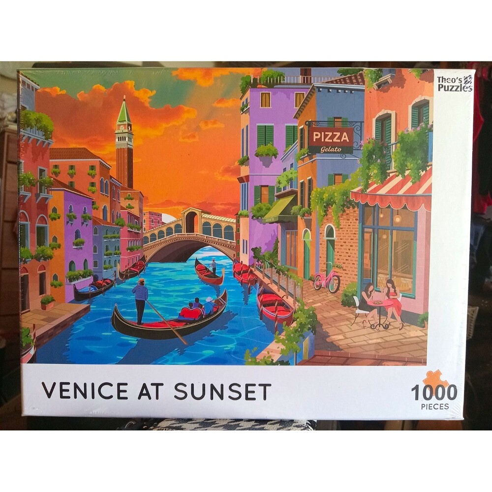 Theo's Puzzles Venice at Sunset Architecture 1000-Piece Jigsaw 19.66"x27.56"